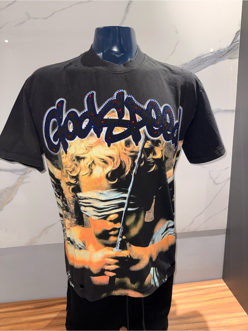 Godspeed Black Graphic Cherub Print Men’s T-Shirt